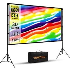 Towond 120 Inch Portable Projector Screen and Stand