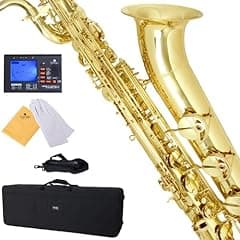 Mendini by Cecilio MBS-30L+92D Intermediate E Flat Baritone Saxophone