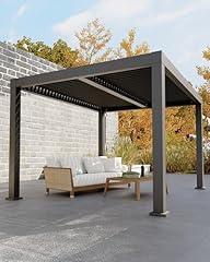 GarveeLife Louvered Pergola 10x12 ft Gray