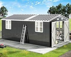 Amerlife Galvanized Steel Storage Shed 10x16.3x7 FT