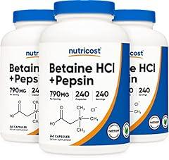Nutricost Betaine HCl + Pepsin 790mg 720 Count