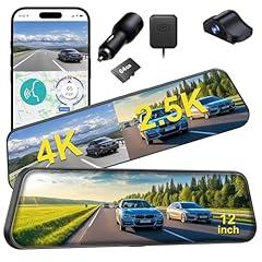 Roadwitness 12" 4K Smart Rearview Mirror Dashcam