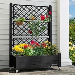 YITAHOME Planter Trellis Box with Wheels