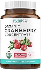 PURE CO Organic Cranberry Supplement for UTI Support
