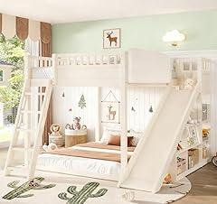 Bellemave Full Over Full Bunk Bed with Slide