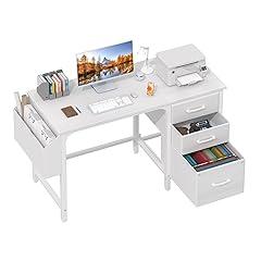 Lufeiya White Desk with File Cabinet