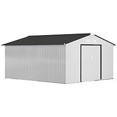 Outsunny Outdoor Metal Storage Shed with Foundation