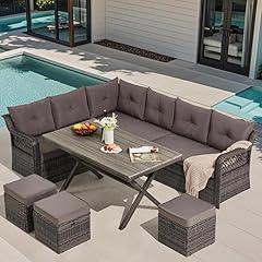 7-Piece Grey Outdoor Patio Sofa Set