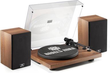 record player and speakers
