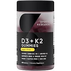 Sports Research Vegan Vitamin D3 and K2 Gummies