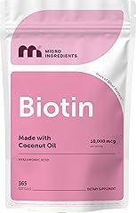 Micro Ingredients Biotin 10,000mcg with Hyaluronic Acid 25mg