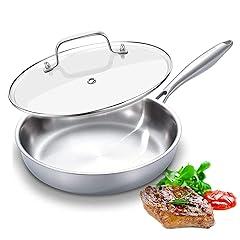 Delarlo Tri-Ply Stainless Steel Skillet 12-Inch