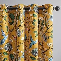 Topfinel Mustard Yellow Vintage Blackout Curtains