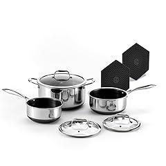 HexClad Hybrid Nonstick Pot Set 6-Piece