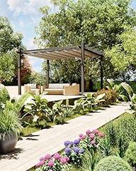 Garvee Aluminum Pergola with Retractable Canopy