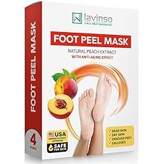 Lavinso Peach Exfoliating Foot Peel Mask - 4 Pack