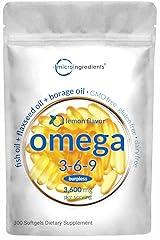 Ultra Omega 3-6-9 3600mg Lemon Flavor Softgels