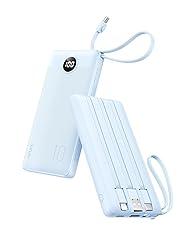 VRURC 10000mAh Portable Charger with Built-in Cables