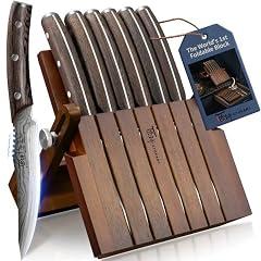SYOKAMI 2026 Steak Knives Set with Wood Block