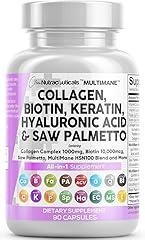 Clean Nutraceuticals Collagen Biotin Keratin Saw Palmetto Complex