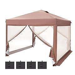 PHI VILLA Pop Up Canopy Tent with Netting