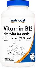 Nutricost Vitamin B12 Methylcobalamin 5000mcg 240 Vegetarian Capsules