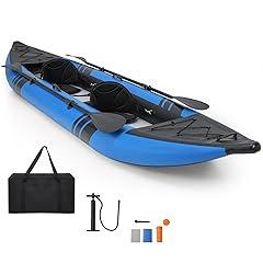 GYMAX Inflatable Tandem Kayak 12.5Ft