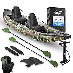 SereneLife Inflatable 2-Person Kayak Camo