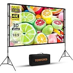 Towond 100-Inch Portable Projector Screen with Stand