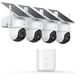 AOSU Solar-Powered Outdoor Security Cameras, 4-Cam Kit