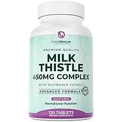 PurePremium Supplements Milk Thistle 450MG Liver Support 120 Tablets