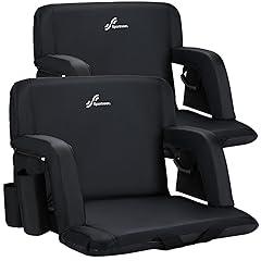 Sportneer Bleacher Stadium Seats with Armrests, 2 Pack