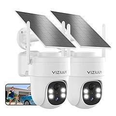 VIZIUUY Solar Security Cameras, 2 Pack 3MP Wireless Outdoor