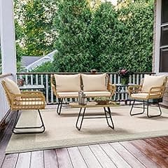 YITAHOME 4-Piece Outdoor Wicker Bistro Set