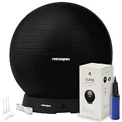Retrospec Luna Exercise Ball with Pump & Base