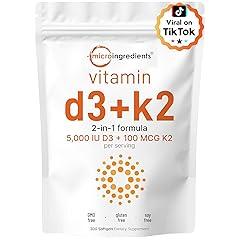 Micro Ingredients Vitamin D3 & K2 Supplement