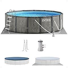 Intex Greywood Prism Frame 15' Round Pool Set