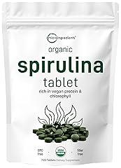 Micro Ingredients Organic Spirulina Supplement 3000MG Tablets