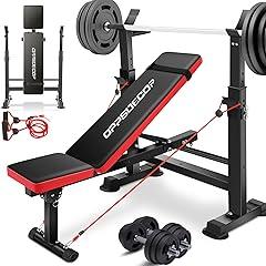 OPPSDECOR Weight Bench Set with Squat Rack