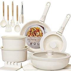 Astercook Ceramic Cookware Set with Detachable Handles