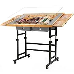 BuilderButler Adjustable Puzzle Table with Wheels