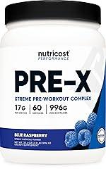 Nutricost Pre-X Xtreme Pre-Workout Powder, Blue Raspberry