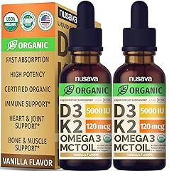 NUSAVA Organic Vitamin D3 K2 Drops
