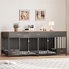 Faceket Large Dog Crate Furniture with Feeder