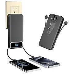Makoval Portable Charger 12000mAh with Built-in Cables