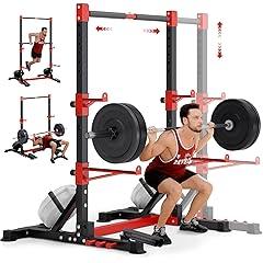 Yoleo Adjustable Squat Rack with Pull-Up and Dip Bars