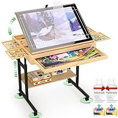 Large Adjustable Jigsaw Puzzle Table with Storage