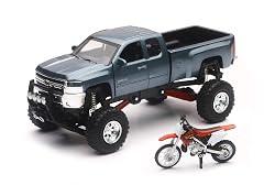 NewRay Chevrolet Silverado Pickup Truck with Dirt Bike