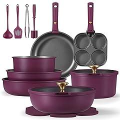 CAROTE Nonstick Cookware Set with Detachable Handle