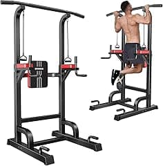 Pooboo Power Tower Adjustable Pull Up Bar